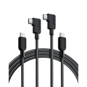 Braided Charging Cable - Right Angle Type-C Cord for Fast Charging