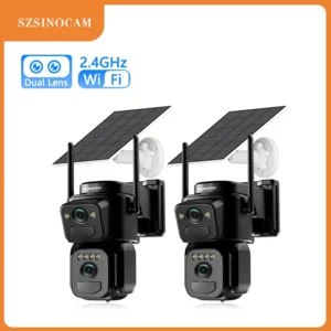 2PCS  Solar WiFi Camera Outdoor Security 24h record and alarm