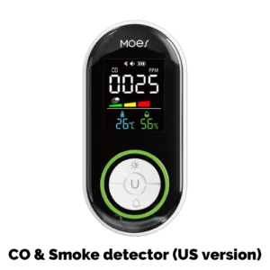 MOES CO Smoke Gas Detector Alarm  LED Display Temperature